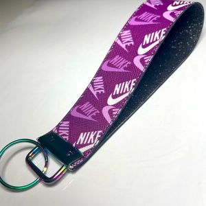 Purple Nike keychain wristlet